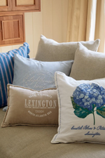 Striped Organic Cotton Pillow Cover 50X50 Blue/White