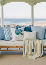 Floral Embroided Linen/Cotton Pillow Cover 50X50 White/Green/Blue