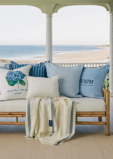 Logo Organic Cotton Velvet Pillow Cover 50X50 Blue