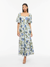 Viflola Square Neck 2/4 Ankle Dress