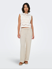 Onlsiesta Mw Pull-Up Linen Pant Moonbeam