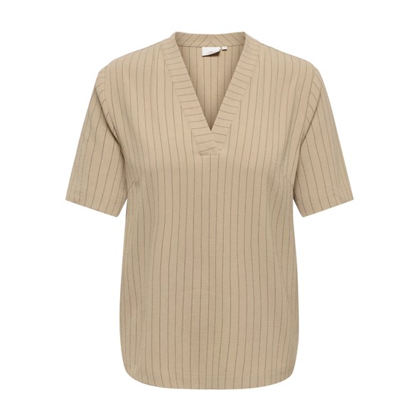 Carelza Life Ss V-Neck Stripe Top