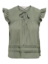 Onlaris Life Sl Tie Neck Top Wvn Cc