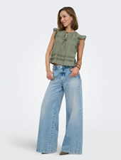 Onlaris Life Sl Tie Neck Top Wvn Cc