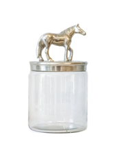 Glass Jar W Horse Nickle