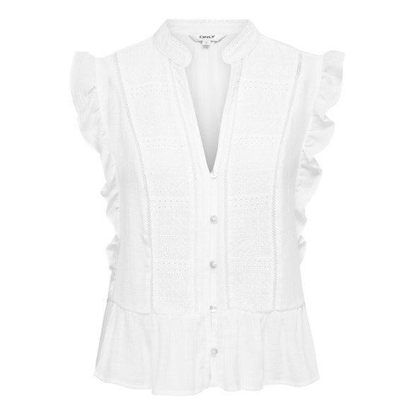 Onlhenny S/L Frill Button Top