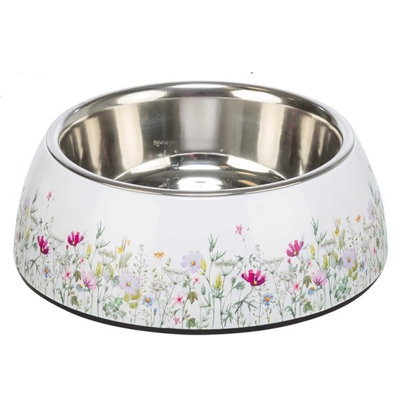 Skål Rostfri Med Blommönster