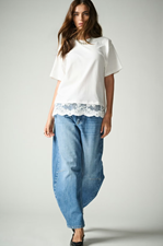 Onlvivvi S/S Lace Bottom Top