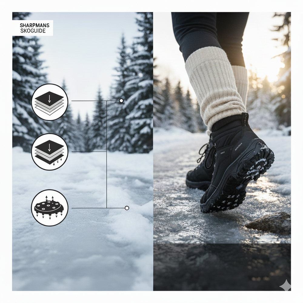 Dubbskor dam – elegant säkerhet för vinterpromenader