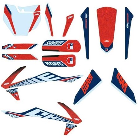 GRAPHICS KIT SIX DAYS CHILE, KTM SX 125/150 16-18, SX 250 17-18, EXC/EXC-F 17-19, XC-W 125 17-19