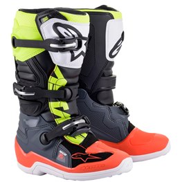 ALPINESTARS JUNIOR BOOTS TECH 7S DARK GRAY/RED FLUORESCENT/YELLOW