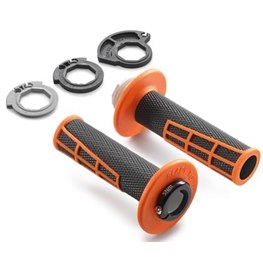 LOCK-ON GRIP SET ORANGE/BLACK, KTM SX 85 18-22, SX 125-250 17-22 SX-F 16-22, EXC/EXC-F 17-22, XC-W 125 17-19, FREERIDE 250F 18-20