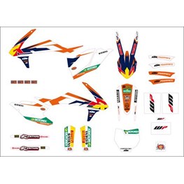 GRAPHICS KIT FACTORY STYLE, KTM SX 125/150 16-18, SX 250 17-18, SX-F 16-18