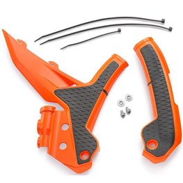 FACTORY RACING FRAME PROTECTION SET ELECTRONIC ORANGE/BLACK, KTM SX/SX-F 125-450 2023