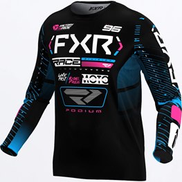 YTH PODIUM MX JERSEY 25 CYAN/BLACK/PINK