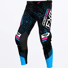 YTH PODIUM MX PANT 25 BLACK/CYAN/PINK