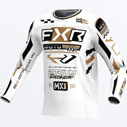 YTH PODIUM GLADIATOR MX JERSEY, White/Black/Gold