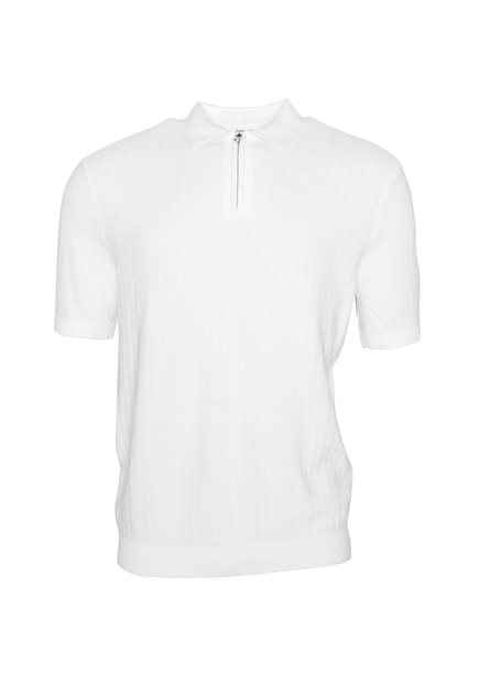 SELECTED SLMCran SS Knit Zip Polo Noos