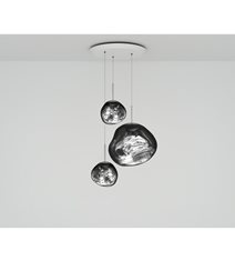 Melt Trio Round LED taklampa, krom