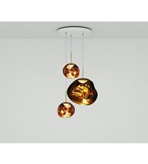 Melt Trio Round LED taklampa, guld