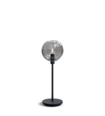 Gloria bordslampa, svartstruktur/rökfärgat glas