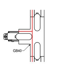 T-koppling till Global skena, mattsvart (GB40-2)