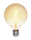 Filament LED glob 95mm Amber E27 4,5W dimbar