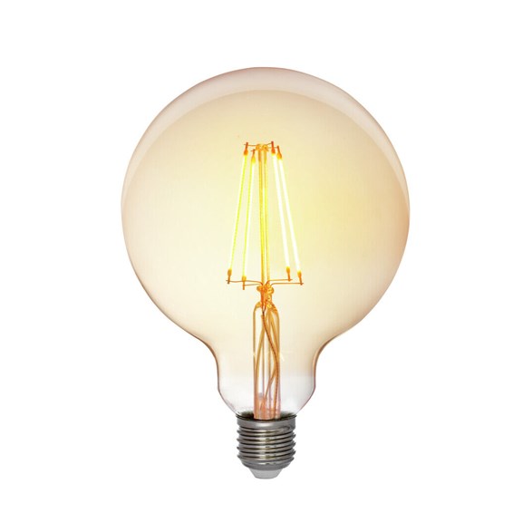 Filament LED glob 125mm Amber E27 4,5W dimbar