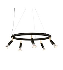 Star 5 spotlight rund, svart 60cm
