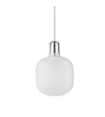 Amp Lamp pendel, small vit/krom