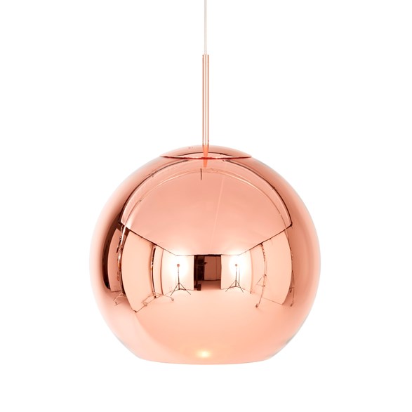 Copper LED Round pendel, koppar 45cm