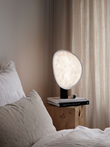 Tense Portable Table Lamp, White Tyvek Shade and Black Base