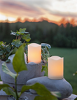 LED Gravljus Flame candle, vit 7cm
