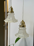 Vintage fönsterlampa, mässing/frostat glas