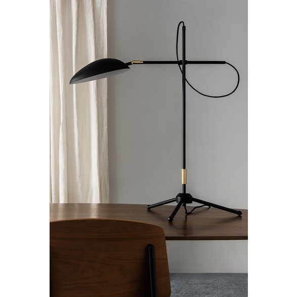 Spoon bordslampa, mattsvart/mässing 78cm