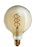 Airam Filament LED glob 125mm Amber spiral dimbar 2200K 4,9W E27 400lm