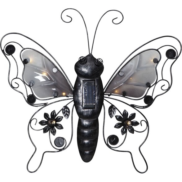 Solcellsdekoration Butterfly 34cm, Black