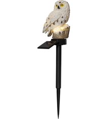 Solcellsdekoration Owl 33cm, Beige