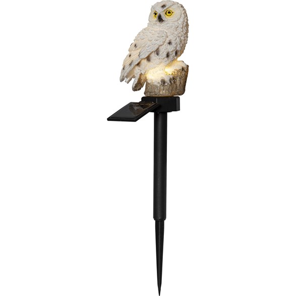Solcellsdekoration Owl 33cm, Beige