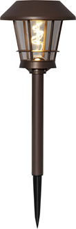 Solcellspollare Fergus 35cm, Brown