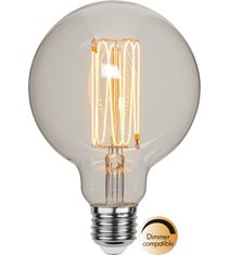 LED-lampa E27 glob 95mm Decoled Grace Clear 3,8W dimbar