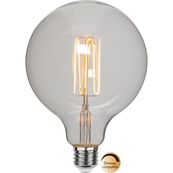 LED-lampa E27 glob 125mm Decoled Grace Clear 3,8W dimbar