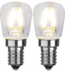 LED-lampa E14 päronlampa, 1,3W klar 2-pack