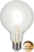 LED-lampa E27 glob 95mm klar 4,2W 4000K 470lm, dimbar