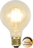 LED-lampa E27 Glob Soft Glow 1,6W dimbar