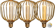 LED Lampa E27 glob 125 4,3W DecoLED Metal, pentagon 3-steg