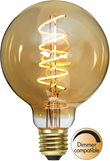 LED-lampa E27 glob 95mm Decoled Spiral Amber 3,2W dimbar