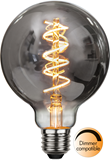 LED-lampa E27 glob 95mm Decoled Spiral Smoke 2W dimbar