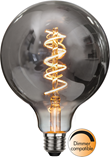 LED-lampa E27 glob 125mm Decoled Spiral Smoke 2W dimbar