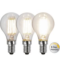LED Lampa E14 P45 Clear 3-step memory